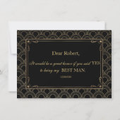 Grote Gatsby  Art Deco Wedding BEST MAN Kaart (Achterkant)