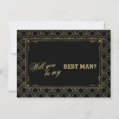 Grote Gatsby  Art Deco Wedding BEST MAN Kaart (Voorkant)