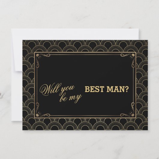 Grote Gatsby  Art Deco Wedding BEST MAN Kaart (Voorkant)