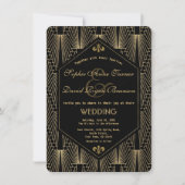 Grote Gatsby- Art Deco Wedding bij races van 20s Kaart (Voorkant)