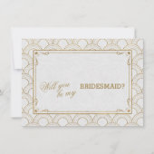 Grote Gatsby Art Deco Wedding Bridesmaid Kaart (Voorkant)