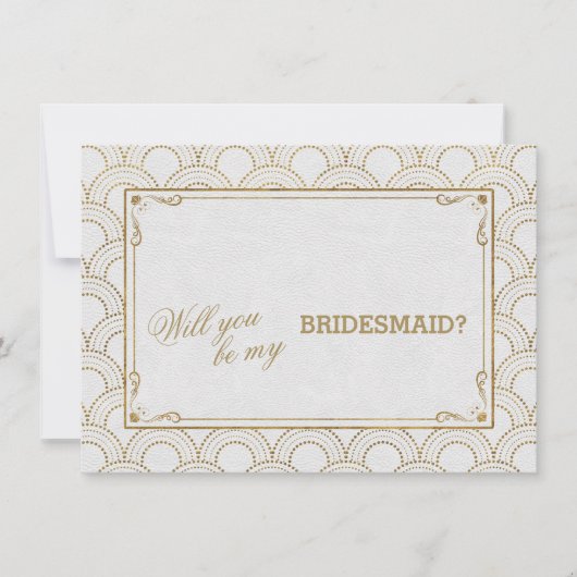 Grote Gatsby Art Deco Wedding Bridesmaid Kaart (Voorkant)