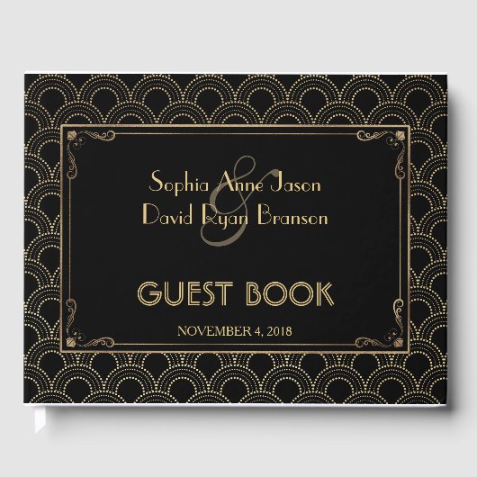 Grote Gatsby  Art Deco Wedding Gastenboek (Voorkant)