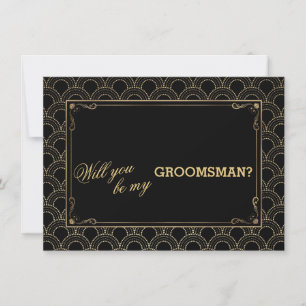 Grote Gatsby  Art Deco Wedding GROOMSMAN Kaart