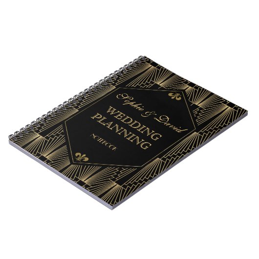 Grote Gatsby Art Deco Wedding Planner bij het zwer Notitieboek (Linkerzijde)