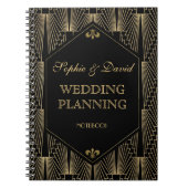 Grote Gatsby Art Deco Wedding Planner bij het zwer Notitieboek (Voorkant)