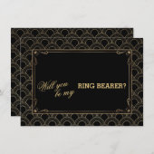 Grote Gatsby  Art Deco Wedding Ring Bearer Kaart (Voorkant / Achterkant)