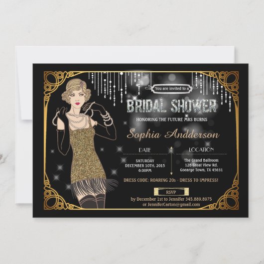 Grote Gatsby-bridal douchegelluier Kaart (Voorkant)