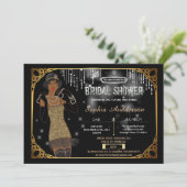 Grote Gatsby bridal douuitnodiging Afrikaanse Kaart (Staand voorkant)