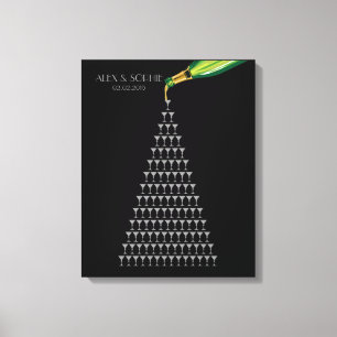 Grote Gatsby Bruiloft Gastenboek Champagne Tower Canvas Afdruk