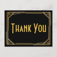 Grote Gatsby Dank U Zwart Goud Art Deco Bruiloft