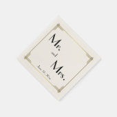 Grote Gatsby Ecru Art Deco Trouwservetten Servetten (Hoek)