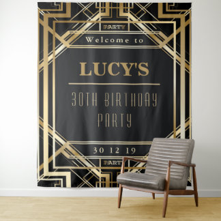 Grote Gatsby-feest Huwelijksfoto Booth Achtergrond Wandkleed