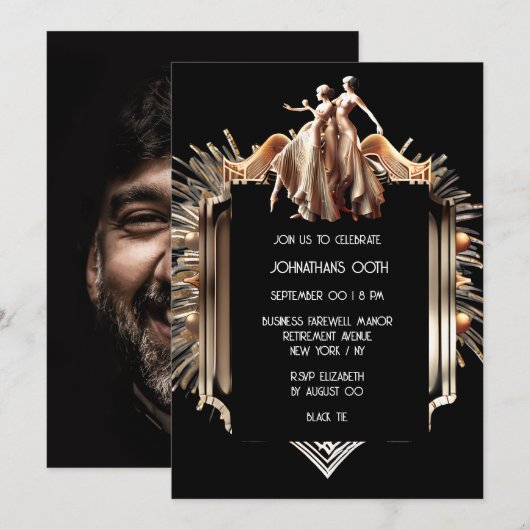 Grote Gatsby flapper meisjes 1920's thema feest Kaart (Voorkant / Achterkant)