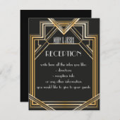 Grote Gatsby geïnspireerd Receptie of routebeschri Informatiekaartje (Voorkant / Achterkant)