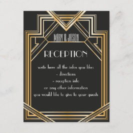 Grote Gatsby geïnspireerd Receptie of routebeschri Informatiekaartje