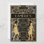 Grote Gatsby geïnspireerde Art Deco Birthday-uitno Kaart (Voorkant)