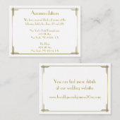 Grote Gatsby Gold Wedding Accommodatie Kaarten (Voorkant / Achterkant)
