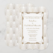 Grote Gatsby Gold White Wedding, 20-jarige zwerver Kaart (Voorkant / Achterkant)