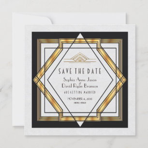 Grote Gatsby Goud Witte Art Deco Save The Date