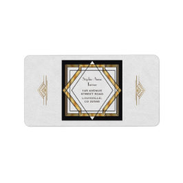 Grote Gatsby Goud Witte Art Deco Trouwdag Etiket