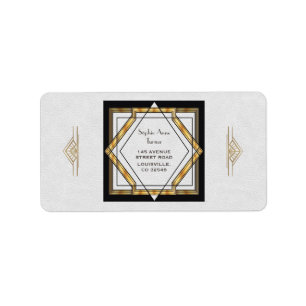 Grote Gatsby Goud Witte Art Deco Trouwdag Etiket