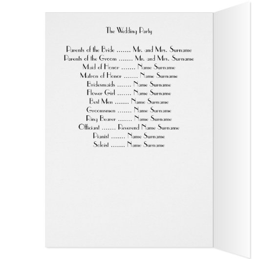 Grote Gatsby Gouden Art Deco Huwelijksprogramma's (Binnen (Links))