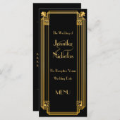 Grote Gatsby jaren 1920 Art Deco Geïnspireerd Wedd Menu (Voorkant / Achterkant)