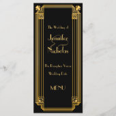 Grote Gatsby jaren 1920 Art Deco Geïnspireerd Wedd Menu (Voorkant)