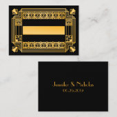 Grote Gatsby jaren 1920 Art Deco Trouwplaats Kaart Plaatskaartje (Voorkant / Achterkant)