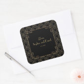 Grote Gatsby  jaren 20 Art Deco Wedding Vierkante Sticker (Envelop)