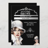 Grote Gatsby luxe vrouw verjaardag in jaren '20 st Kaart (Voorkant / Achterkant)