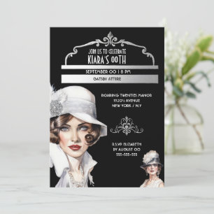 Grote Gatsby luxe vrouw verjaardag in jaren '20 st Kaart