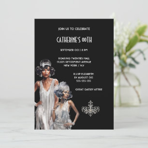 Grote Gatsby melanine dames luxe verjaardag Kaart
