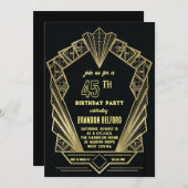 Grote Gatsby Oud en Nieuw Uitnodiging (Voorkant / Achterkant)