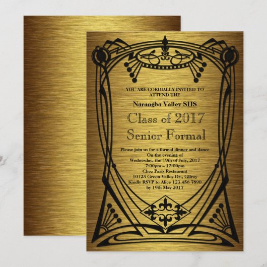 Grote Gatsby Prom Senior Formal Kaart (Voorkant / Achterkant)