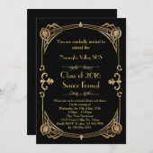 Grote Gatsby Prom-uitnodiging, kunstdecostijl Kaart (Voorkant / Achterkant)