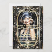 Grote Gatsby thema flapper meisje 1920's Kaart (Voorkant)