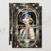 Grote Gatsby thema flapper meisje 1920's Kaart (Voorkant / Achterkant)