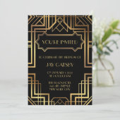 Grote Gatsby-uitnodiging van 1920 voor hooggepreze Kaart (Staand voorkant)