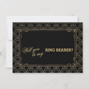 Grote Gatsby Vintage Art Deco Ringdrager Huwelijk Kaart