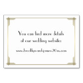 Grote Gatsby White Art Deco Wedding Accommodatie Kaart (Achterkant)