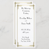 Grote Gatsby White Art Deco Wedding Programma's (Voorkant / Achterkant)