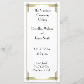 Grote Gatsby White Art Deco Wedding Programma's (Voorkant)