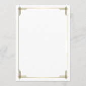 Grote Gatsby Witte Art Deco Trouwmenu Menu (Achterkant)