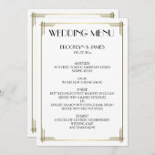 Grote Gatsby Witte Art Deco Trouwmenu Menu (Voorkant / Achterkant)