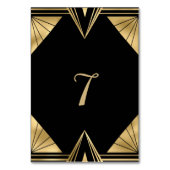 Grote Gatsby zwart en goud Trouwtafel Nummer Kaart (Achterkant)