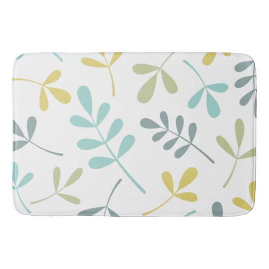 Grote geassorteerde blaadjes kleurenmix op wit badmat (Voorkant)