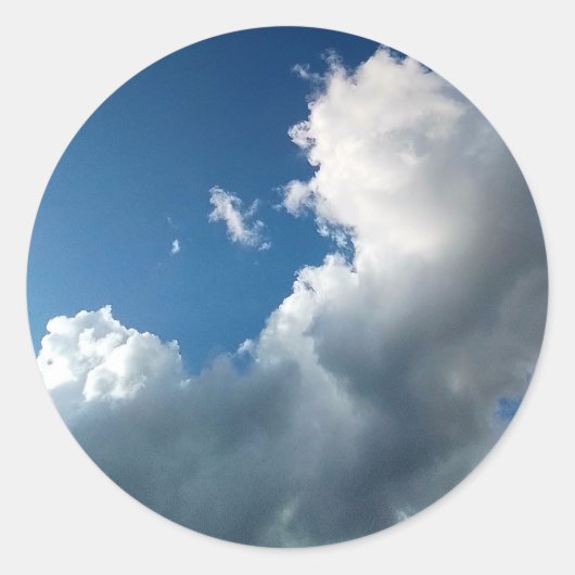 Grote gebogen wolk ronde sticker (Voorkant)