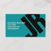 Grote gedurfde initialen bedekken blauw visitekaartje (Achterkant)